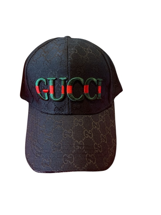 Gucci Other - Gucci Black GG Canvas Baseball Cap with Green and Red Logo
